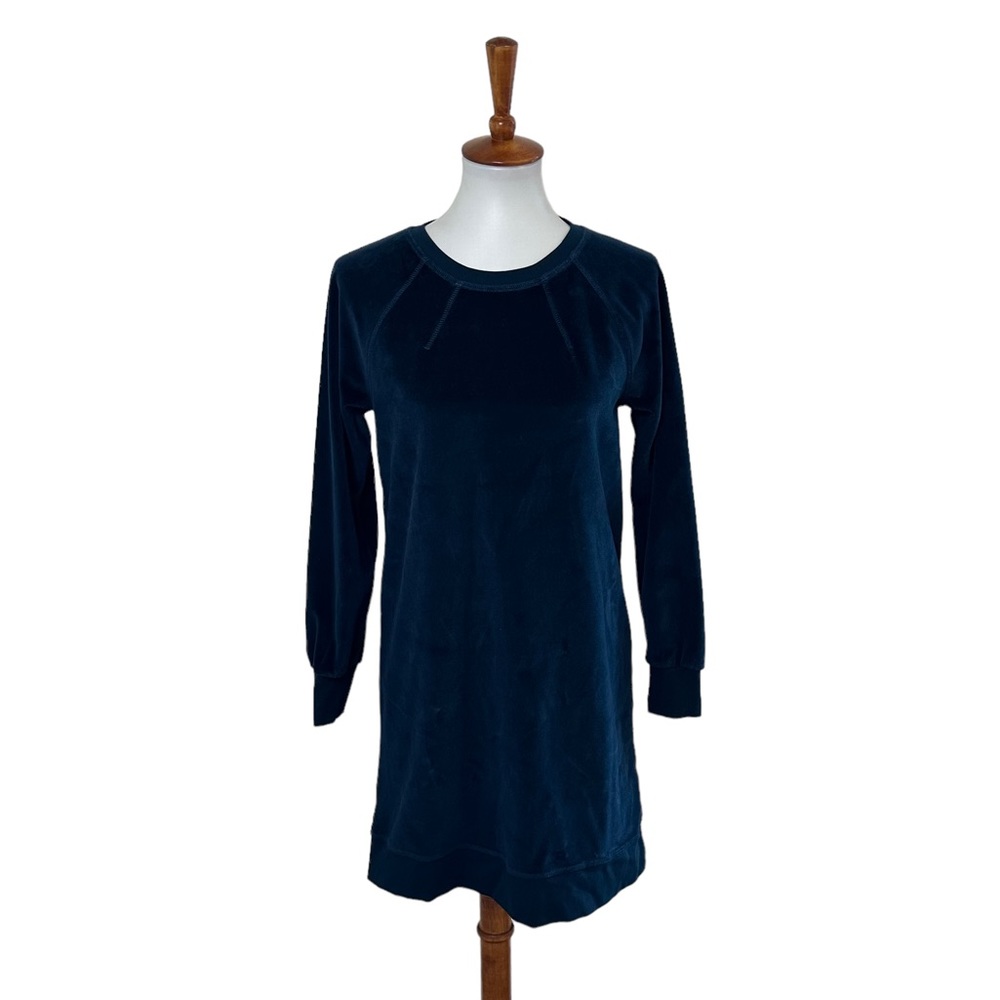 Lilla P Velour Sweater Dress Blue Size Small
